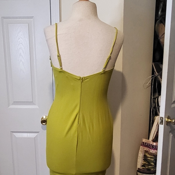 Fashionnova Chartreuse Corset Slipdress Size 1X - Picture 3 of 5